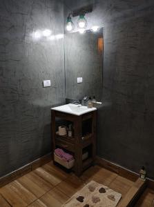 伊瓜苏港Casa de Toto 3 habitaciones的一间带水槽和镜子的浴室