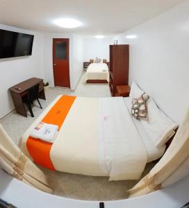 阿亚库乔Sumaq Dreams Ayacucho的一间卧室,卧室内配有一张大床