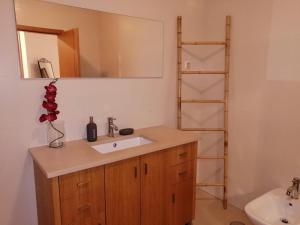 菲盖拉-达福什Blue Bird House - BBH的一间带水槽和镜子的浴室