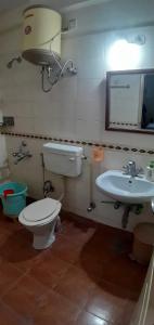 班加罗尔Brookefield Service Apartment的一间带卫生间和水槽的浴室