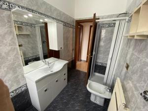 罗马Giuliana的一间带水槽、淋浴和卫生间的浴室