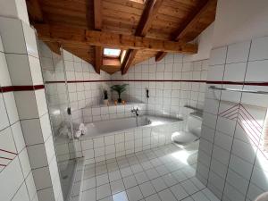 Comoretthe Jad B&B的带浴缸和卫生间的浴室。