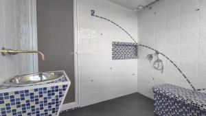 AguadasHotel Entre Brumas的一间带水槽和淋浴的浴室