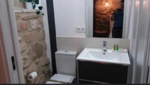 安度亚尔La Bodega的一间带水槽、卫生间和镜子的浴室