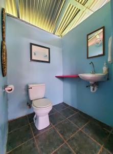 UnitedvilleLower Dover Jungle Lodge & Maya Ruins的一间带卫生间和水槽的浴室