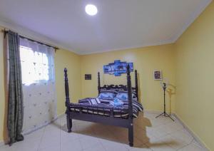坎帕拉Lima's Vacation 1BR Apt with Wi-Fi & Netflix in Kampala, Namugongo road的卧室配有一张床