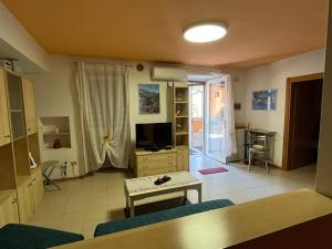 阿科Appartamento Capri的带沙发和电视的客厅