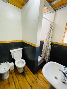 拉库布蕾Cabaña El Cristo的一间带卫生间和水槽的浴室