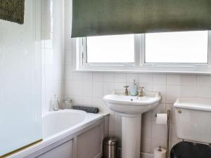 邓弗里斯River View的一间带水槽和浴缸的浴室以及窗户。