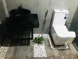 埃拉Winwood Ella的一间带卫生间和植物的浴室