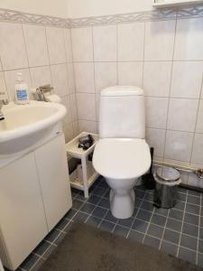伦派莱Cosy studio apartment near by Ideapark的浴室配有白色卫生间和盥洗盆。