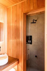 何塞伊格纳西奥Aires Puros的带淋浴和盥洗盆的浴室