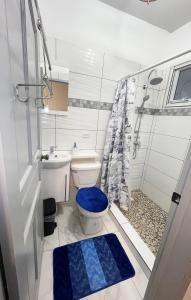 Oyster PondSea-Renity的浴室配有卫生间、盥洗盆和淋浴。