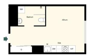 斯德哥尔摩Solna Property Apartment的小型公寓的平面图