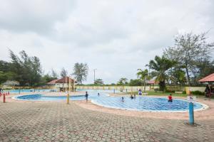 瓜拉丁加奴丁加奴马术度假酒店的一群人在公园的游泳池里