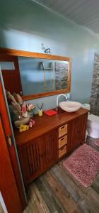 MahinaPointe Venus Lodge的一间带水槽和镜子的浴室