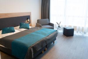 赖兴巴伊姆福格特兰埃姆帕克酒店的配有一张床和一把椅子的酒店客房