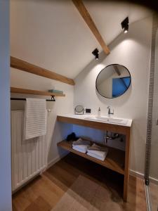 Lo-ReningeDe Bogaerd的一间带水槽和镜子的浴室