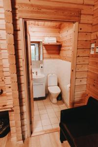 Drangsnes马拉霍恩旅馆的一间带卫生间和水槽的浴室