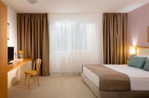 索非亚Arte Sofia Hotel的酒店客房设有床和窗户。