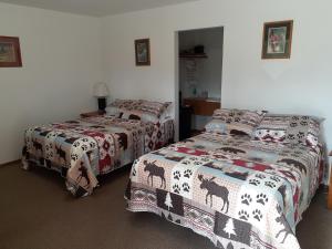 希利White Moose Lodge的两张床位 - 带两张西德西德床
