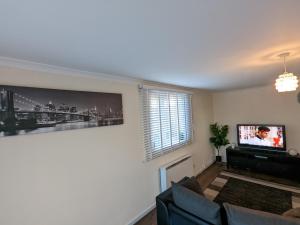 NevendonLTK Basildon的带沙发和平面电视的客厅