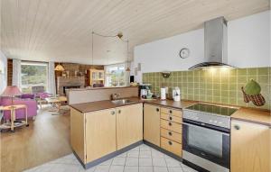TagholmCozy Home In Rm With Kitchen的厨房配有水槽和炉灶 顶部烤箱