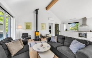 莱姆Beautiful Home In Skjern With Sauna的客厅配有沙发和桌子