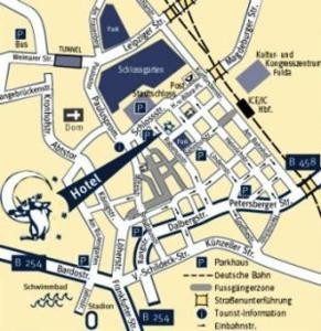 富尔达曼德法赫特皮特彻斯酒店的城市地图