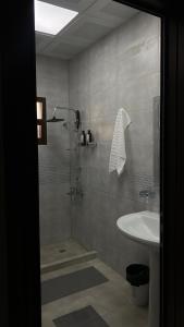 Alhara Lodge استراحة الحارة的带淋浴和盥洗盆的浴室