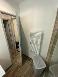 桑斯Super Appartement T3 proche gare的一间带步入式淋浴间和卫生间的浴室