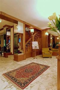 罗马桑皮耶特罗酒店的一间客厅,地板上铺有地毯