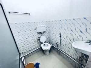 王舍城HOTEL RAJGIR INTERNATIONAL的一间带卫生间和水槽的浴室