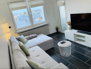 阿尔泽特河畔埃施Esch/Alzette city apartment的带沙发和平面电视的客厅