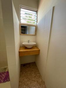 喀巴里特Wing Camp的一间带水槽和窗户的小浴室