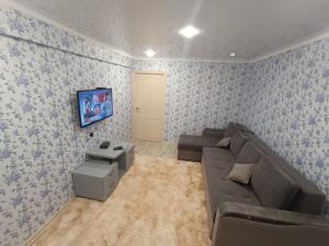 乌斯季卡缅诺戈尔斯克Lux Home на Амурской的带沙发和电视的客厅