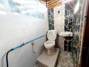 清莱Baan Suan Taboon Homestay的一间带卫生间和水槽的小浴室