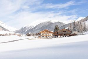 瓦莱迪卡谢斯Unterweckerlerhof的山间滑雪小屋,地面上积雪