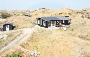 哈夫維格Nice Home In Hvide Sande With House A Panoramic View的山顶上的黑房子