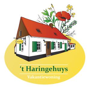 波佩林赫't Haringehuys的一座红色屋顶和鲜花的房子