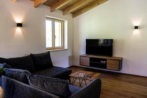 上施陶芬Lohansler Hütte的客厅配有2张沙发和1台平面电视