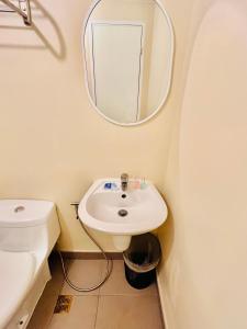 伊洛伊洛B Avida Tower的一间带水槽和镜子的浴室
