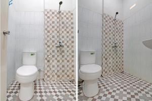 北干巴鲁OYO 92135 A3 Homestay Syariah Executive的一间带卫生间和淋浴的浴室