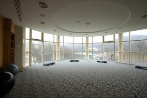 萨塔尼夫ARDEN PALACE Medical Resort & SPA的大型客房,设有大窗户,位于大楼内