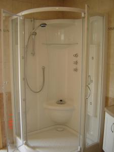吕门De Kleen Meulen - max 6pers的设有带卫生间的浴室内的淋浴间