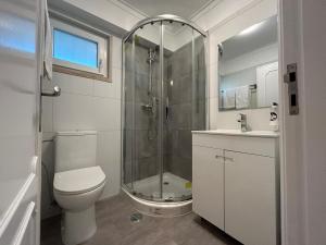 卡纳希迪卡尔纳希德发现公寓的带淋浴、卫生间和盥洗盆的浴室