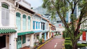 新加坡Holiday Inn Express Singapore Orchard Road, an IHG Hotel的城市街道,建筑
