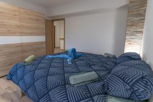阿伊多夫什契纳Apartma Valič的一张蓝色床罩