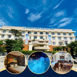 Diễn ChâuĐại Dương - Ocean Hotel的大楼前设有游泳池的酒店