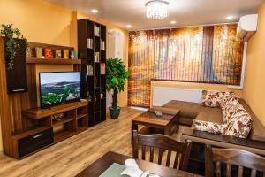 大特尔诺沃KRISSTY Apartment的带沙发和电视的客厅